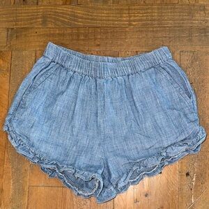 Crewcuts Chambray ruffle-hem girls' shorts 7